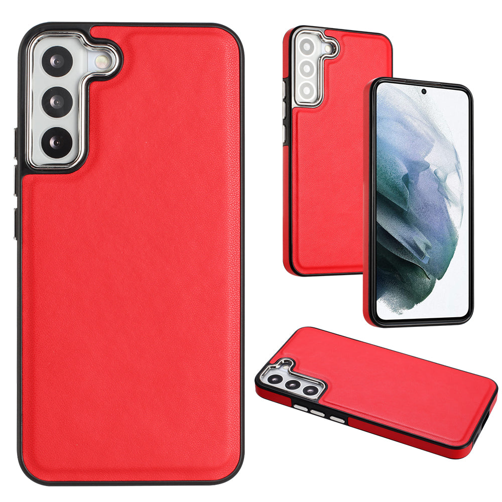 YB Leather Coating Series-6 For Samsung Galaxy S23 Back Cover PU Leather Coated TPU Anti-fall Case YB Leather Coating Series-6 For Samsung Galaxy S23 Back Cover PU Leather Coated TPU Anti-fall Case
